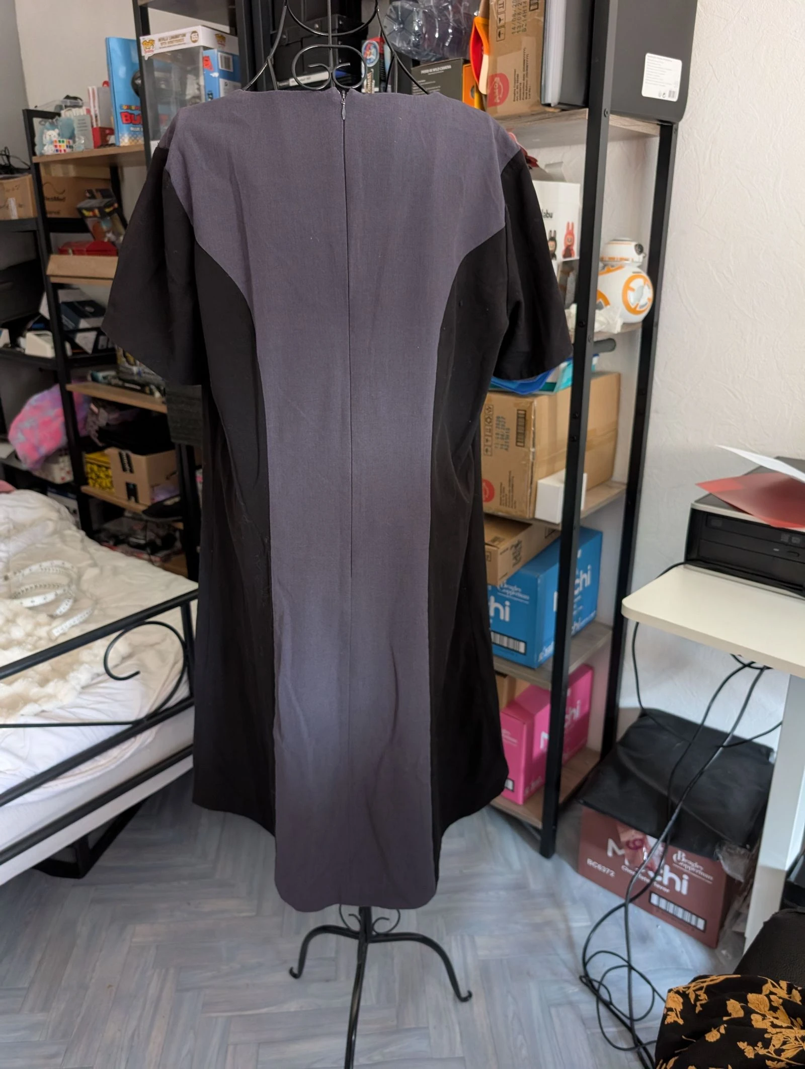 Magnífico Vestido bicolor preto e cinza Happy D. by Damart - Tamanho 48 – photo 5